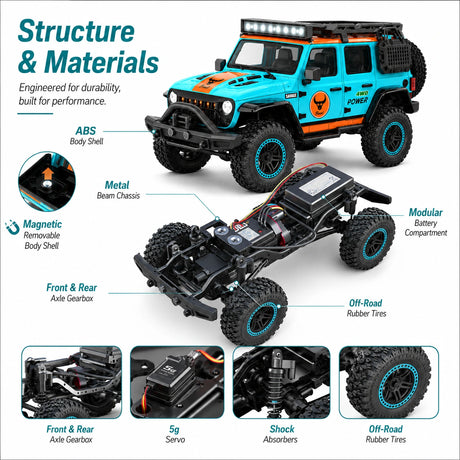 1:20 Jeep Wrangler RC سيارة 4WD RTR RC فراشليس  سيارة RC سيارة