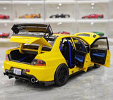 [Super A] 1:18 Mitsubishi 2006 Lancer Evolution IX MR Yellow Model Car Die-Cast