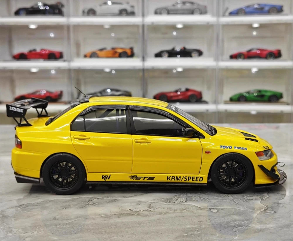 [Super A] 1:18 Mitsubishi 2006 Lancer Evolution IX MR giallo modellino di auto Die-Cast