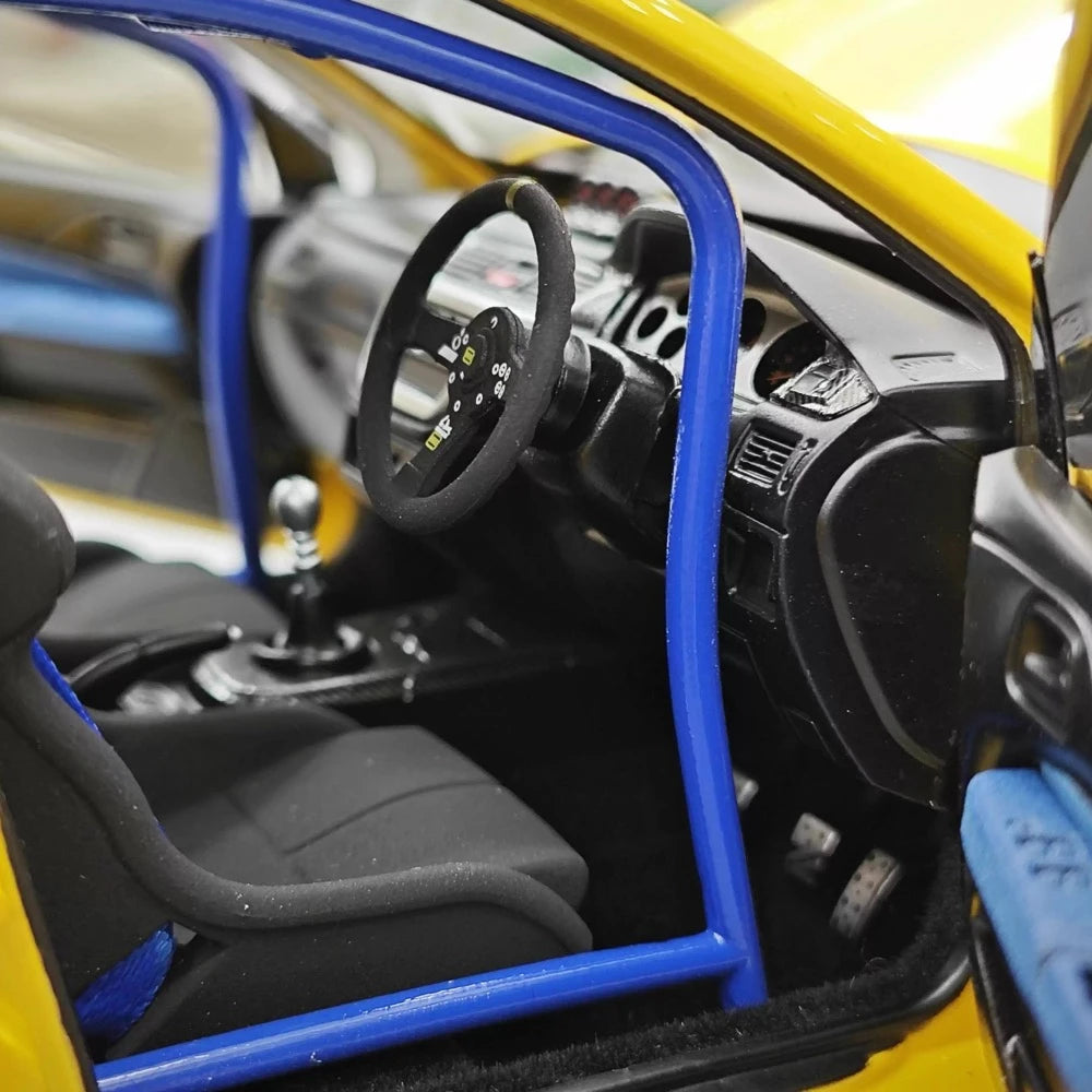 [Super A] 1:18 Mitsubishi 2006 Lancer Evolution IX MR giallo modellino di auto Die-Cast