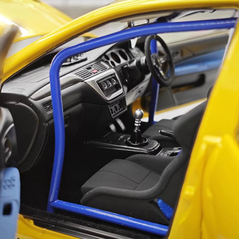 [Super A] 1:18 Mitsubishi 2006 Lancer Evolution IX MR Yellow Model Car Die-Cast