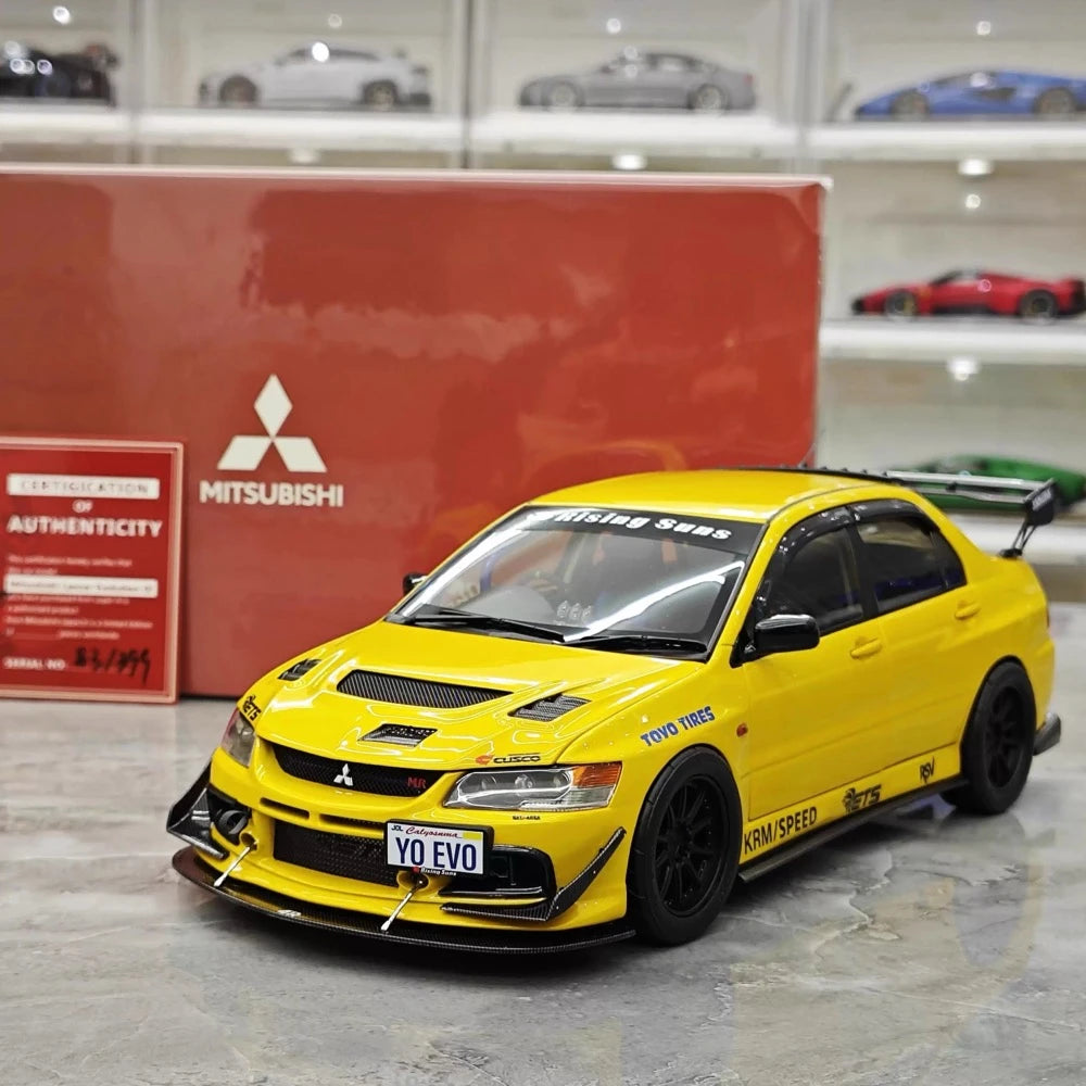 [Super A] 1:18 Mitsubishi 2006 Lancer Evolution IX MR giallo modellino di auto Die-Cast