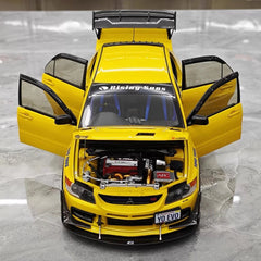 [Super A] 1:18 Mitsubishi 2006 Lancer Evolution IX MR giallo modellino di auto Die-Cast