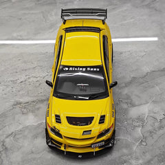 [Super A] 1:18 Mitsubishi 2006 Lancer Evolution IX MR giallo modellino di auto Die-Cast