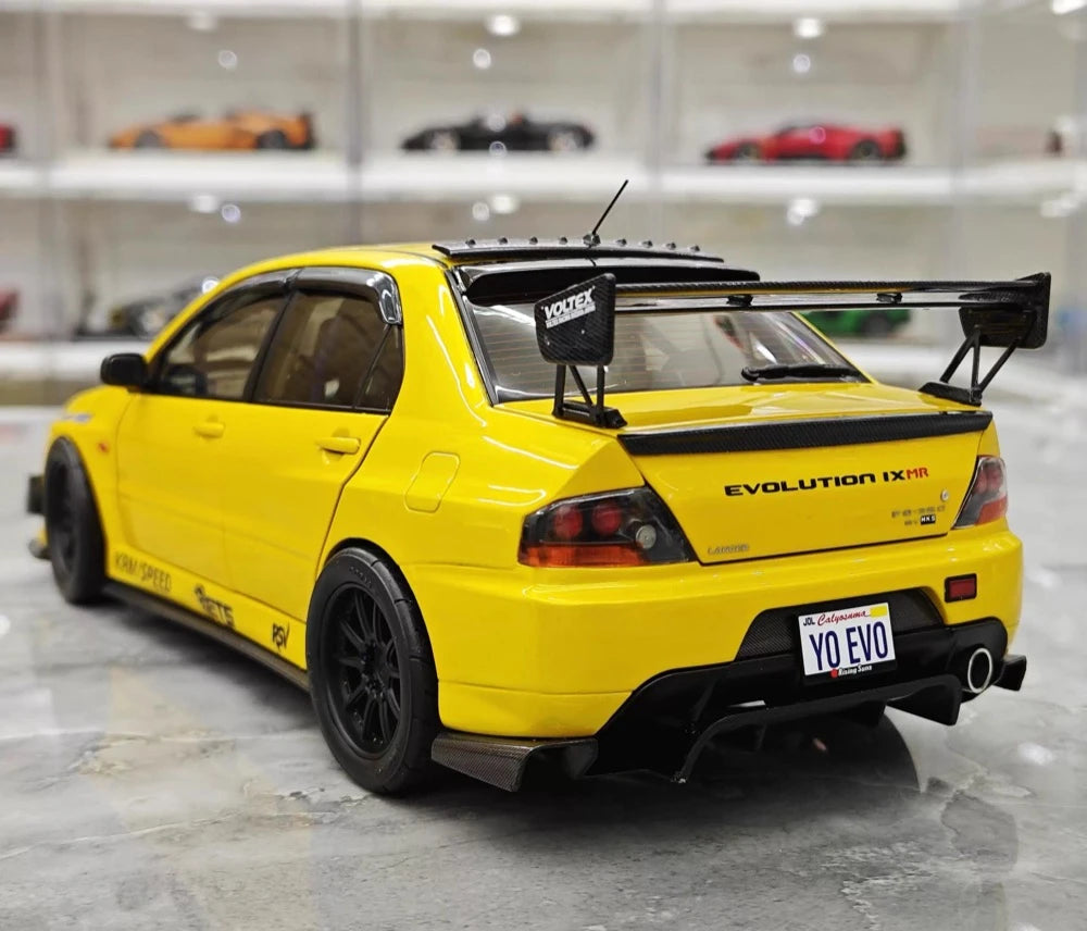 [Super A] 1:18 Mitsubishi 2006 Lancer Evolution IX MR Yellow Model Car Die-Cast