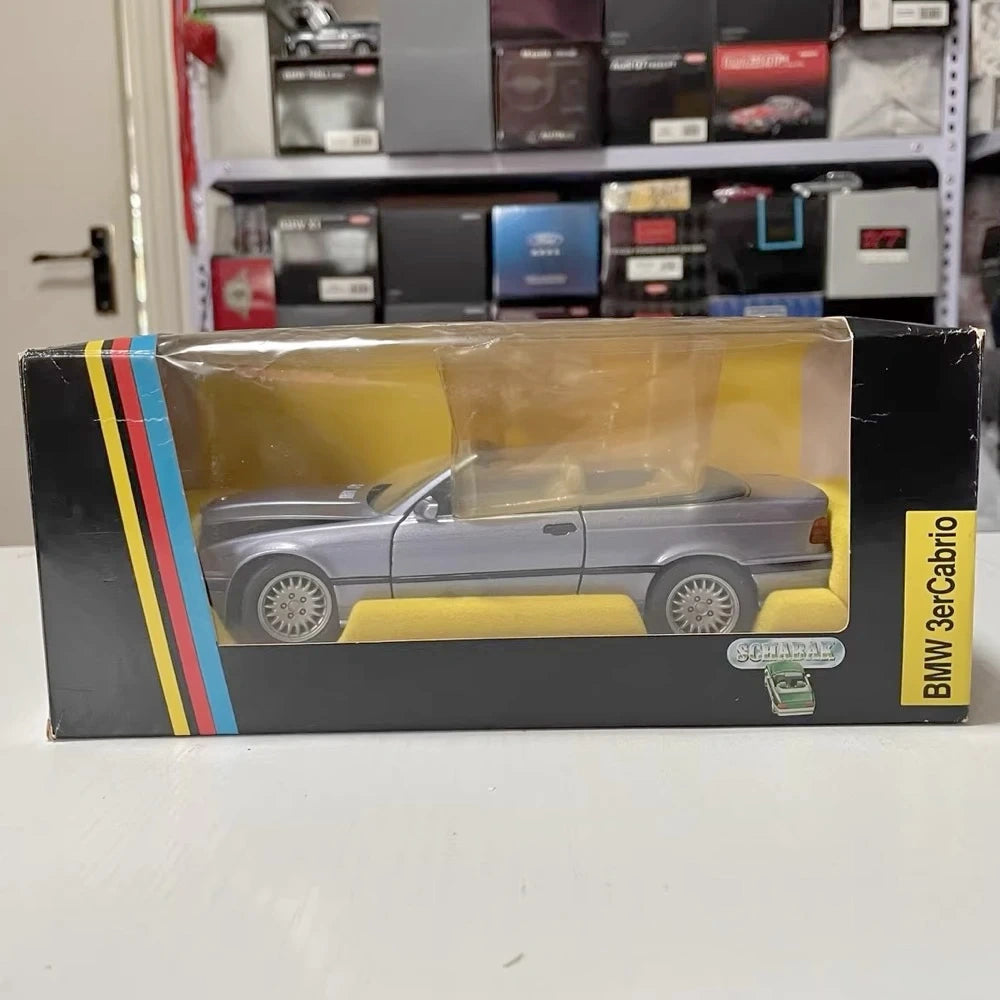 [Schabak] 1:24 BMW 1995 E36 325 Cabrio blu modellino di auto Die-Cast