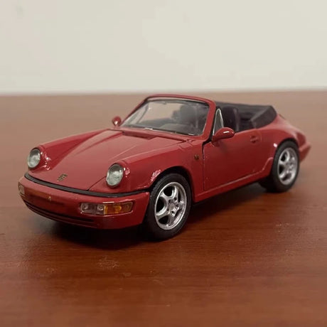 [Schabak] 1:43 Porsche 1989 911 964 Carrera Cabriolet röd modellbil Die-Cast