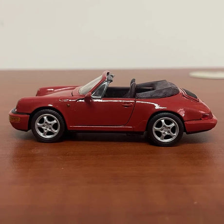 [Schabak] 1:43 Porsche 1989 911 964 Carrera Cabriolet röd modellbil Die-Cast