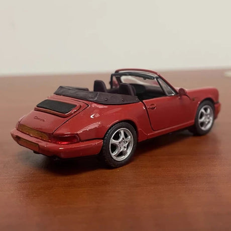 [Schabak] 1:43 Porsche 1989 911 964 Carrera Cabriolet röd modellbil Die-Cast