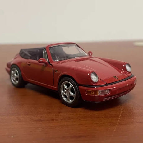 [Schabak] 1:43 Porsche 1989 911 964 Carrera Cabriolet röd modellbil Die-Cast