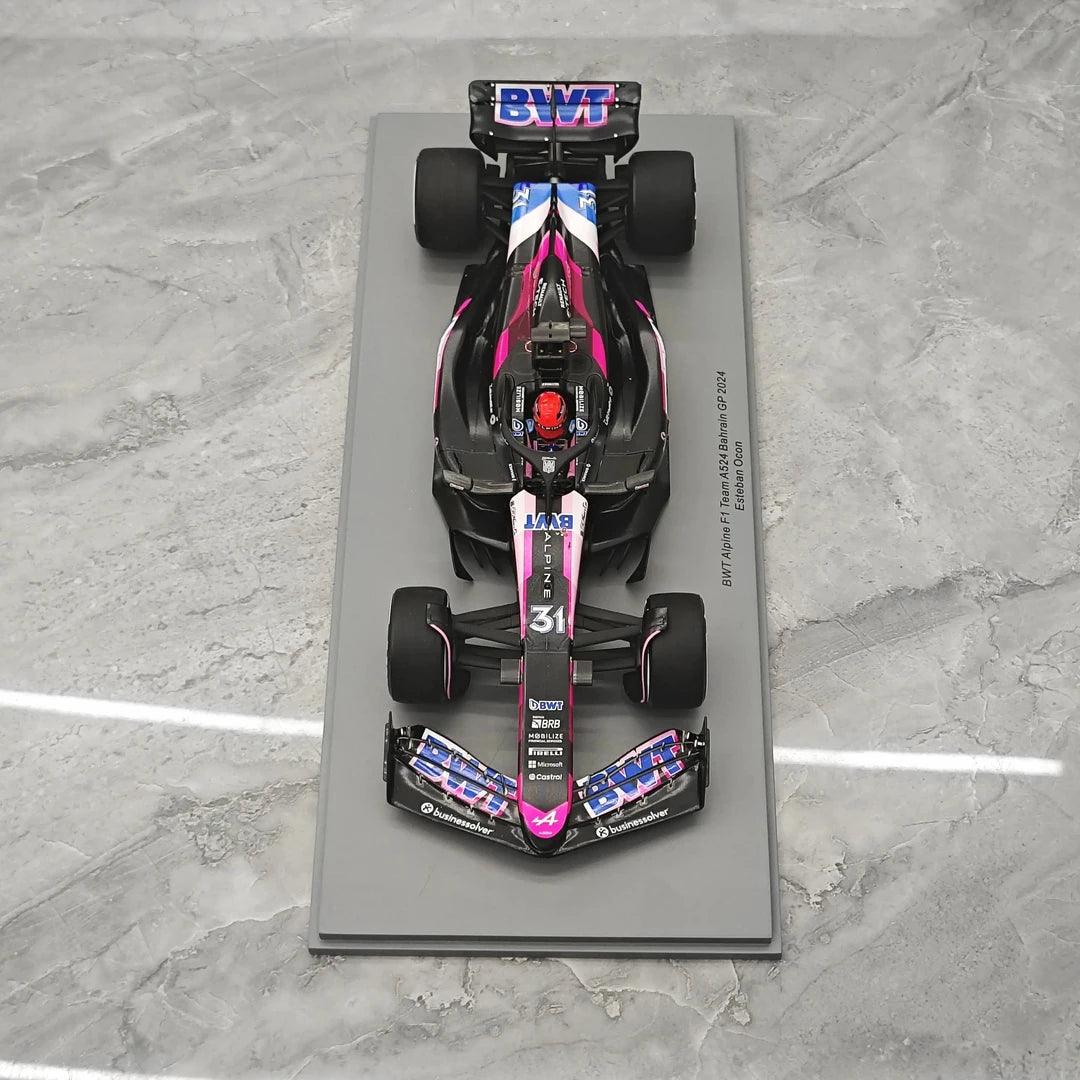 1:18 Alpine 2024 A524 #31 바레인 GP 에스테반 오콘 F1 Spark 제작 레진 모델 카 - 뷰 2