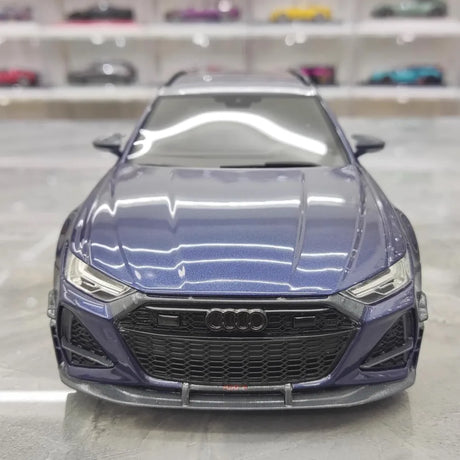 [Top Speed] 1:18 Audi 2021 RS6 Navarra C8 ABT Blue Model Car Resin