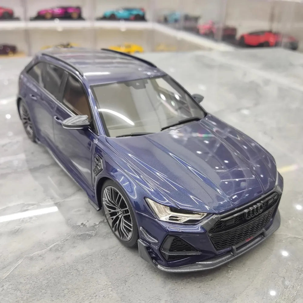 [Top Speed] 1:18 Audi 2021 RS6 Navarra C8 ABT blu modellino di auto resina