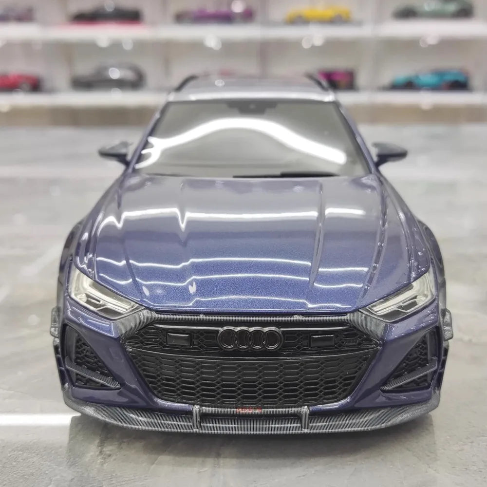 [Top Speed] 1:18 Audi 2021 RS6 Navarra C8 ABT blu modellino di auto resina