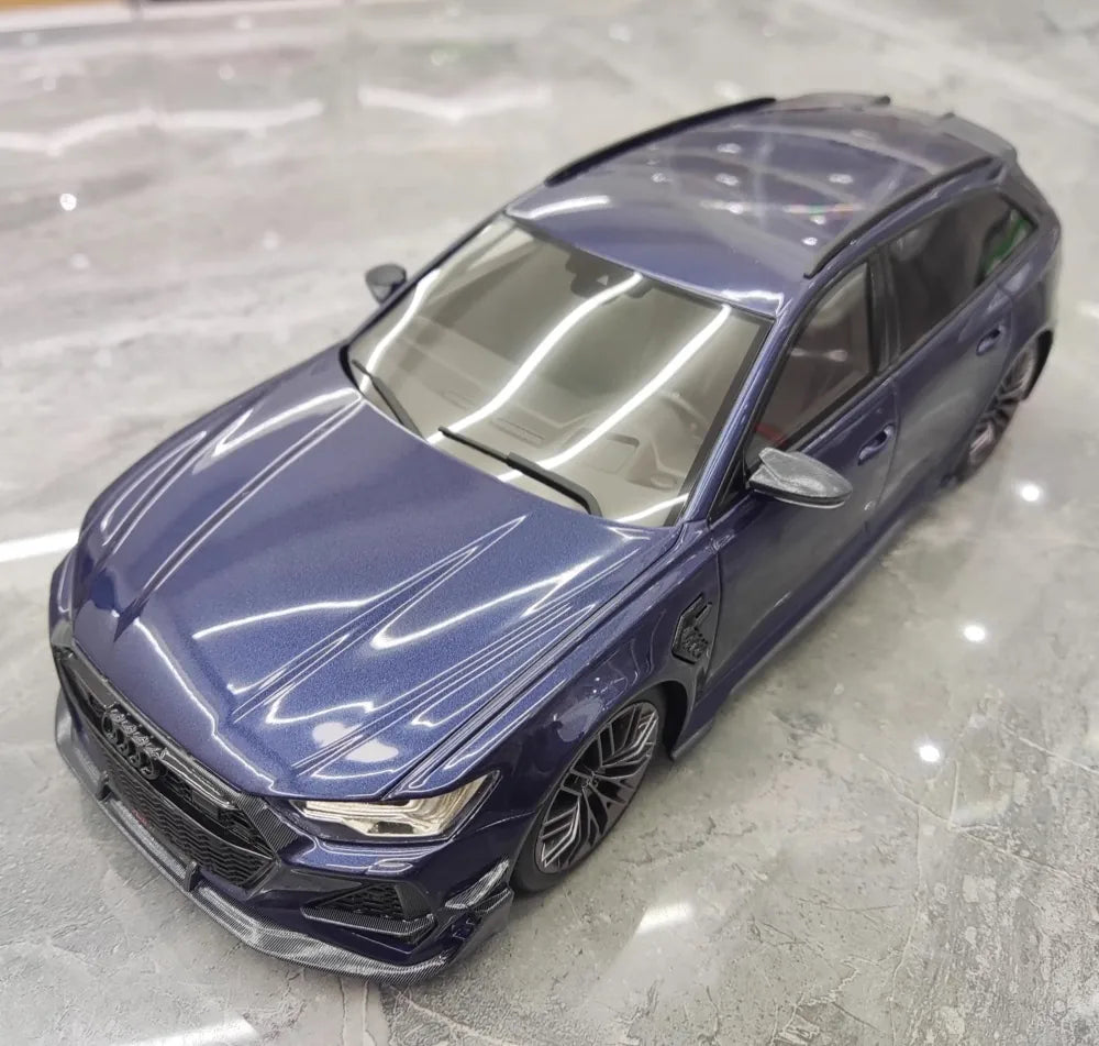 [Top Speed] 1:18 Audi 2021 RS6 Navarra C8 ABT blu modellino di auto resina