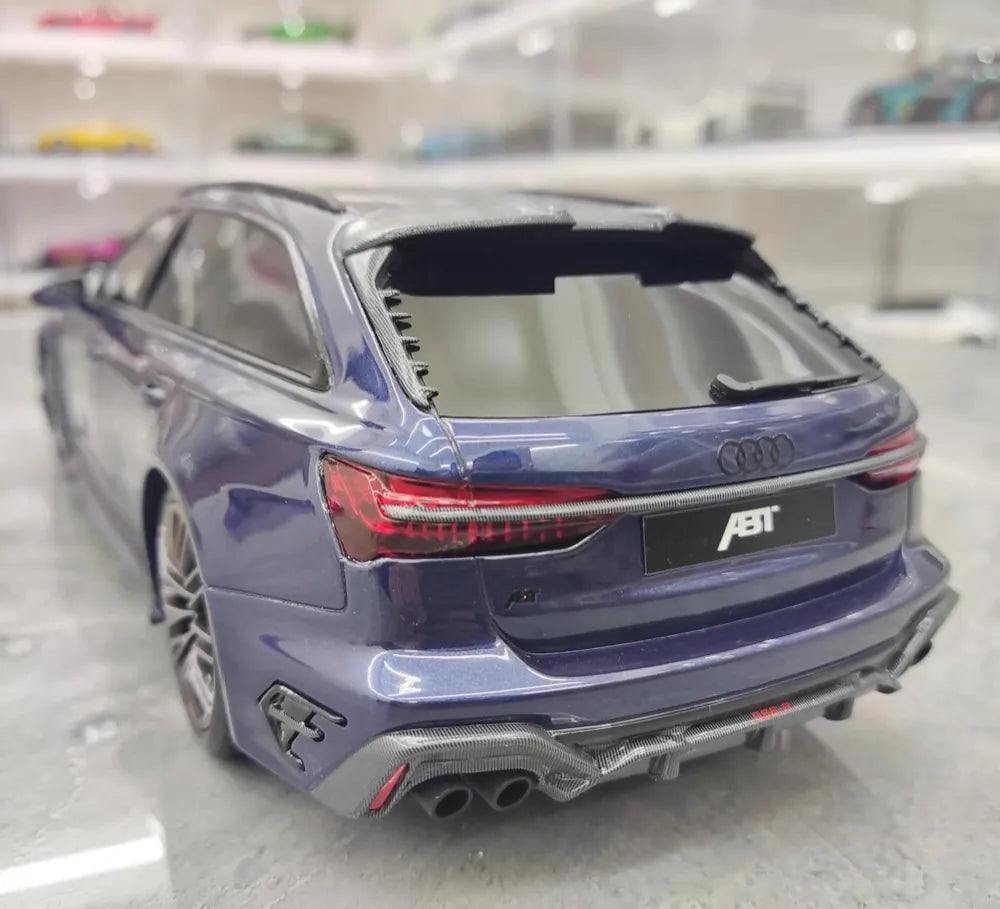 [Top Speed] 1:18 Audi 2021 RS6 Navarra C8 ABT Blue Model Car Resin