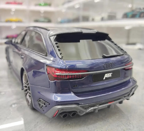 [Top Speed] 1:18 Audi 2021 RS6 Navarra C8 ABT Blue Model Car Resin