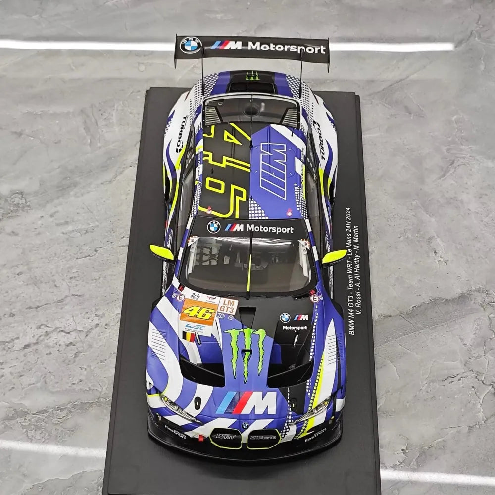 [Spark] 1:18 BMW 2024 M4 GT3 Le Mans 24H V. Rossi Model Car Resin
