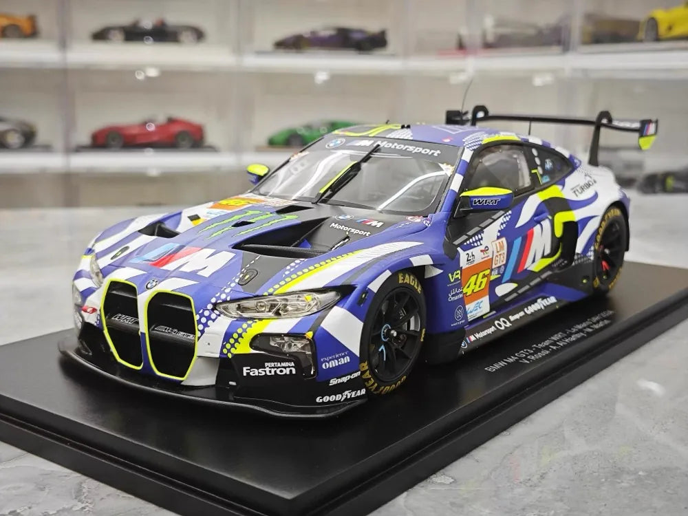[Spark] 1:18 BMW 2024 M4 GT3 Le Mans 24H V. Rossi voiture miniature Resin