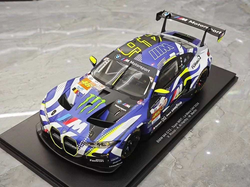 [Spark] 1:18 BMW 2024 M4 GT3 Le Mans 24H V. Rossi Model Car Resin