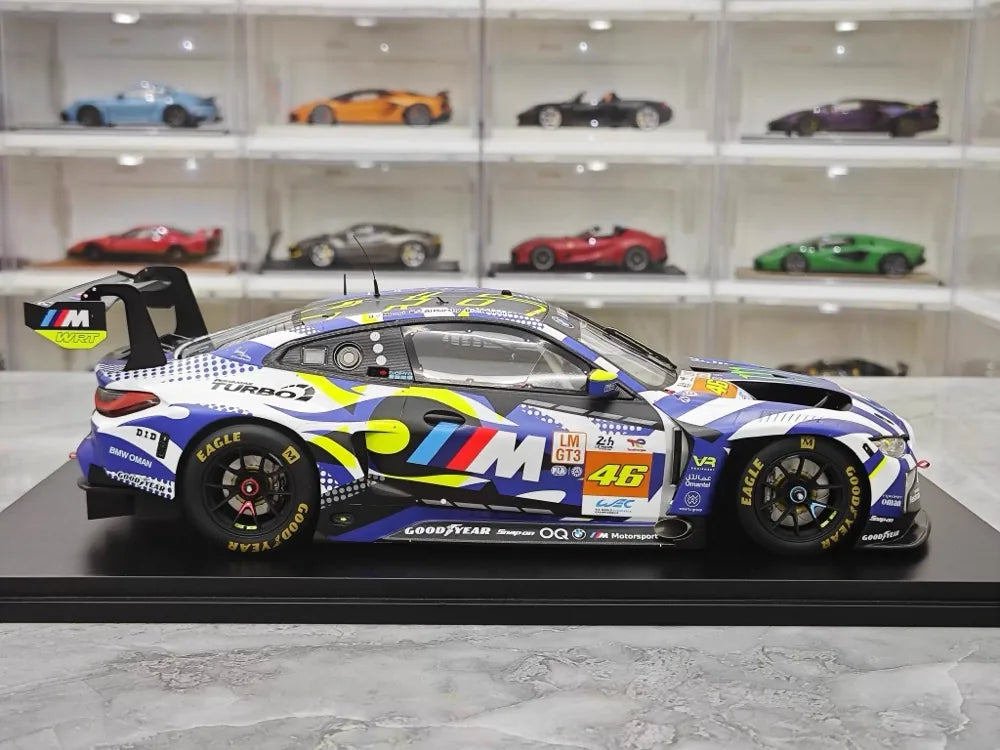 [Spark] 1:18 BMW 2024 M4 GT3 Le Mans 24H V. Rossi voiture miniature Resin