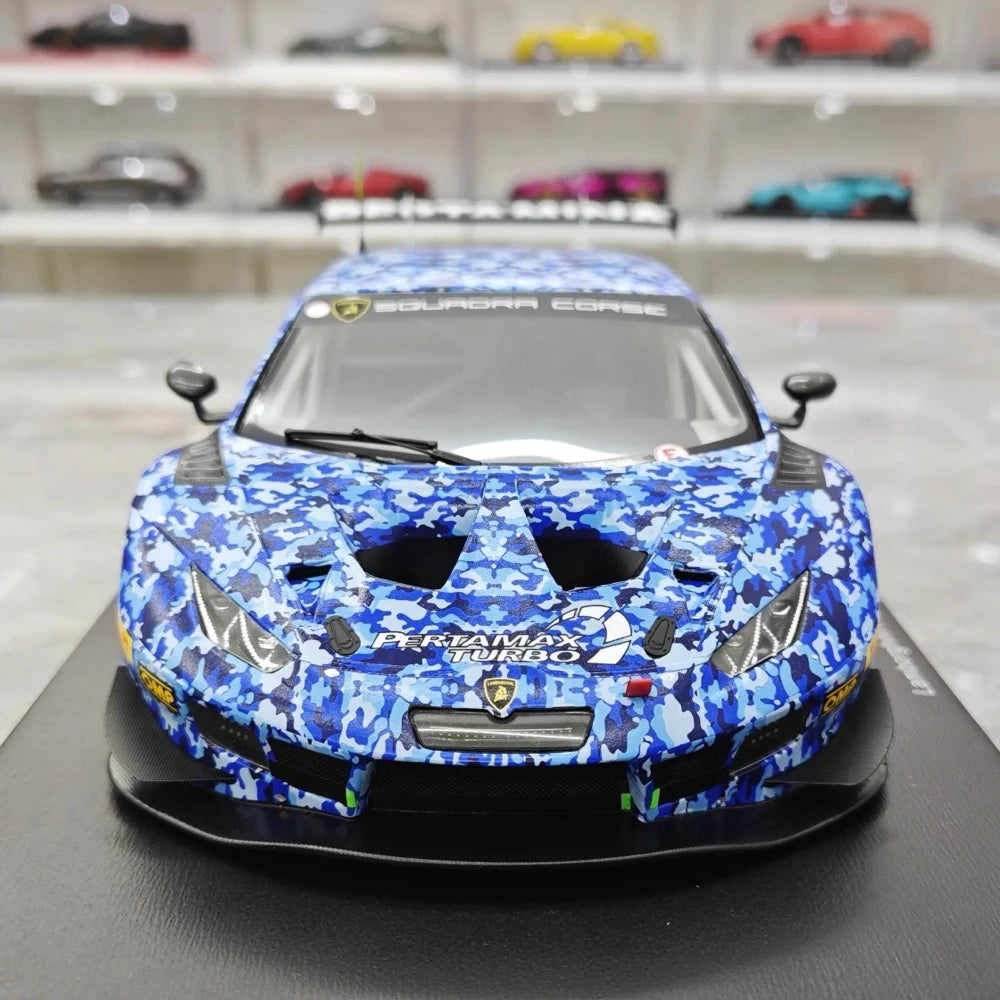 [Spark] 1:18 Lamborghini 2018 Huracan GT3 Evo Squadra Crose Model Car Resin