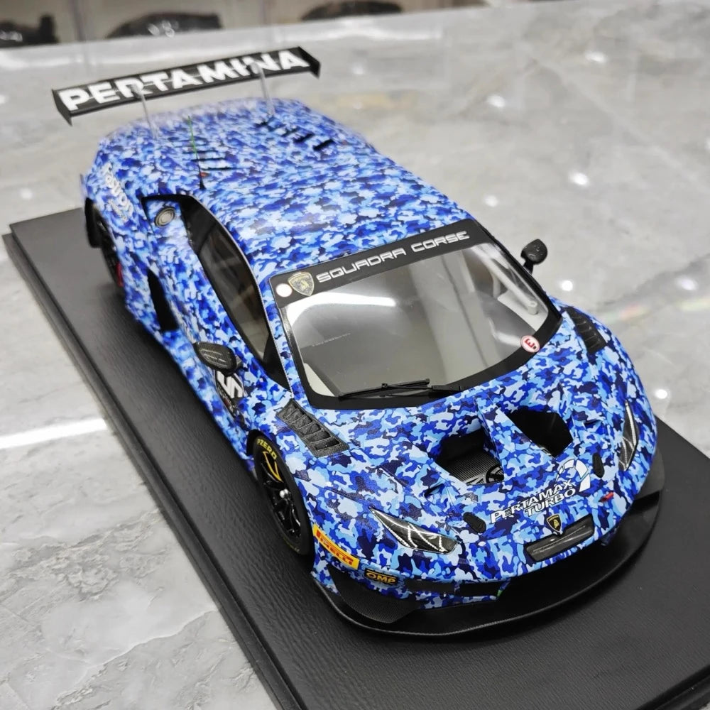 [Spark] 1:18 Lamborghini 2018 Huracan GT3 Evo Squadra Crose Model Car Resin