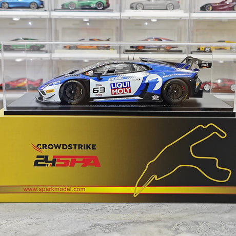 Lamborghini 2025 Huracan GT3 EVO2 #63 1:18 Gewinner 24h Spa Resin Sammlermodell von Spark – siehe 14