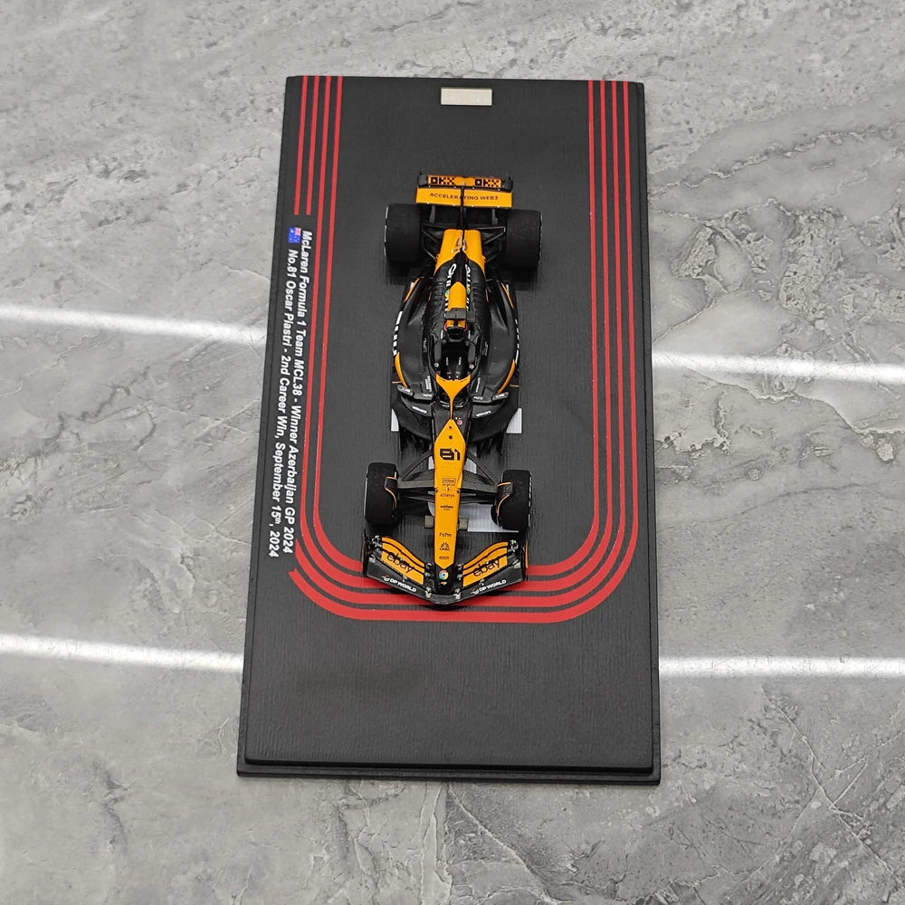 1:43 McLaren 2024 MCL38 #81 Azerbaijan GP model car by Spark - view 2