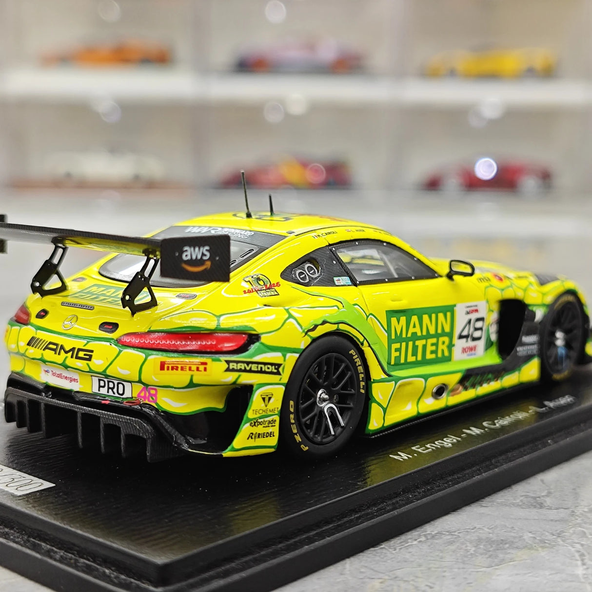 1:43 Mercedes-AMG 2025 GT3 EVO voiture modèle Spa 24h #48 par Spark - vue 8