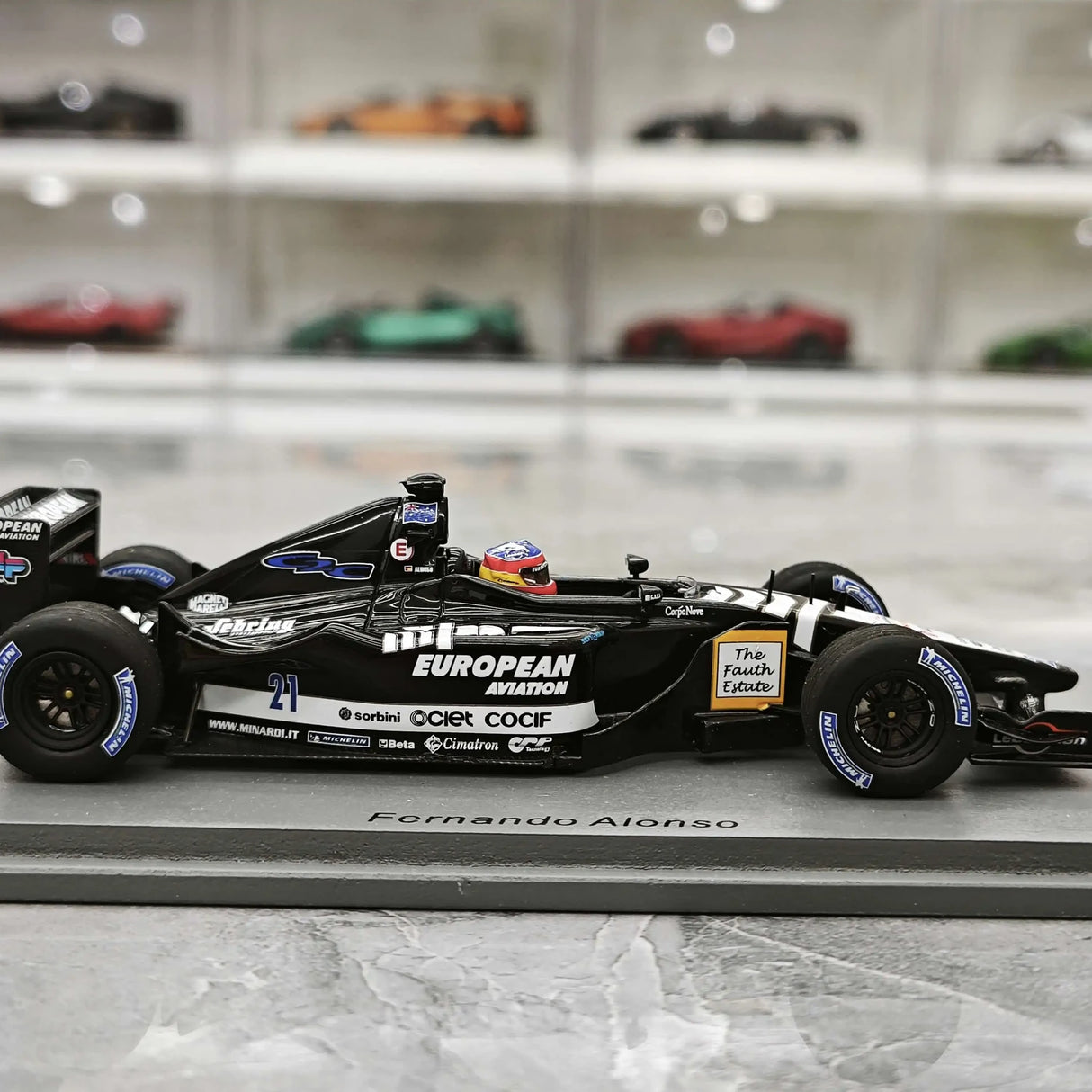 1:43 Minardi 2001 PS01 #21 Australier GP Fernando Alonso F1 Harzmodellauto von Spark – Ansicht 9