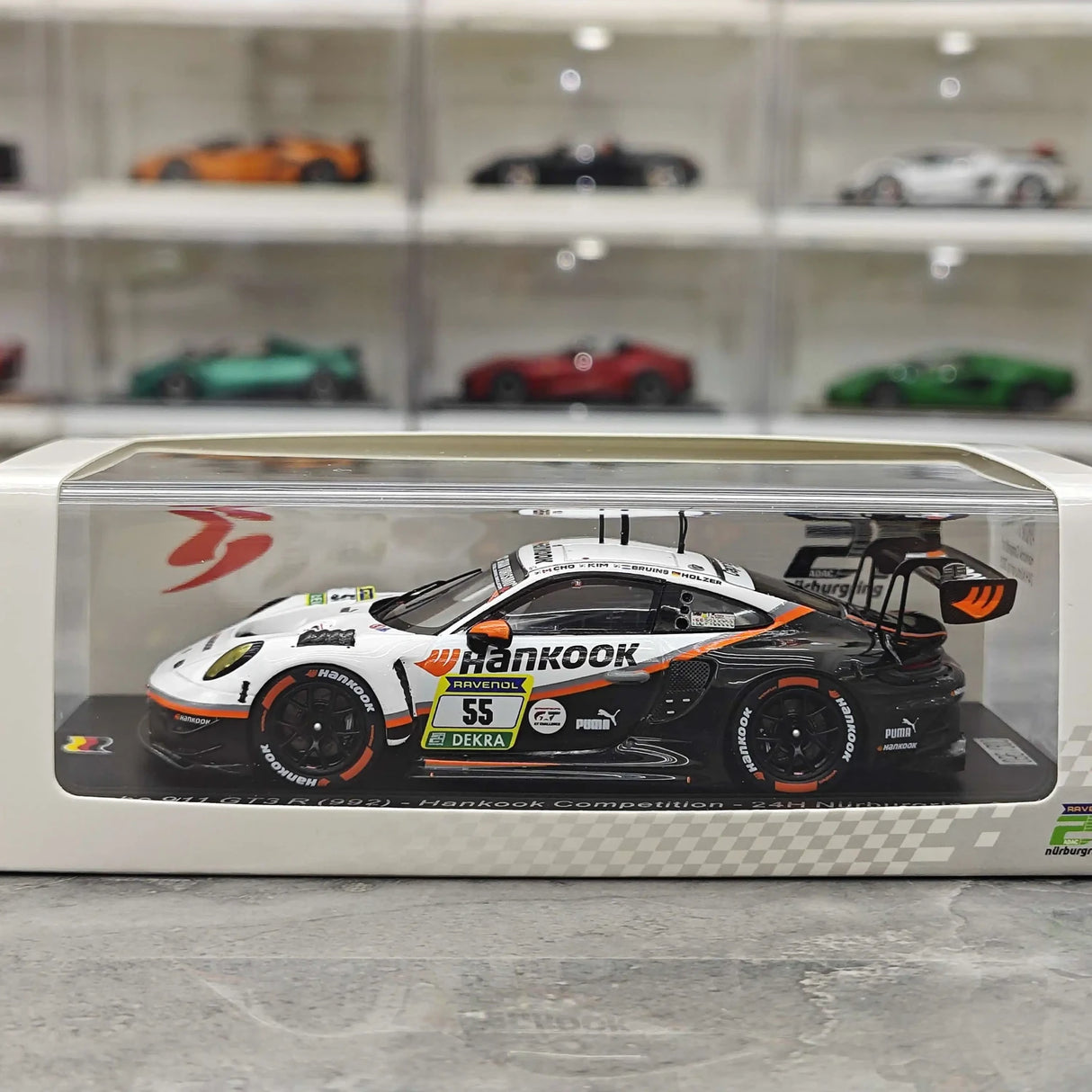 Porsche 2025 911 992 GT3 R 한국 대회 9위 #55 1:43 24시간 뉘르부르크링 수지 수집 모델 Spark - 뷰 14