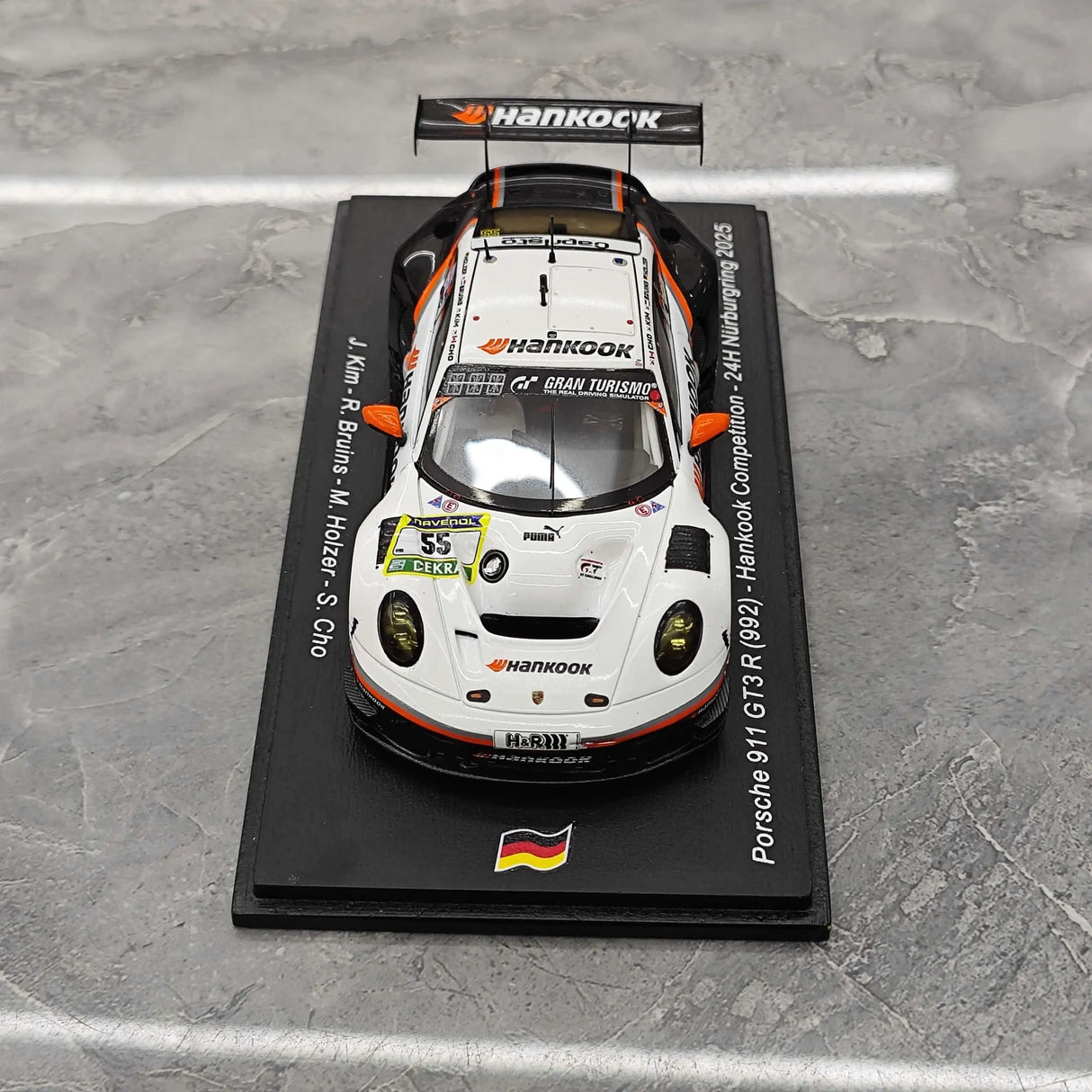 Porsche 2025 911 992 GT3 R 한국 대회 9위 #55 1:43 Spark 24시간 뉘르부르크링 수지 수집 모델 - 뷰 2