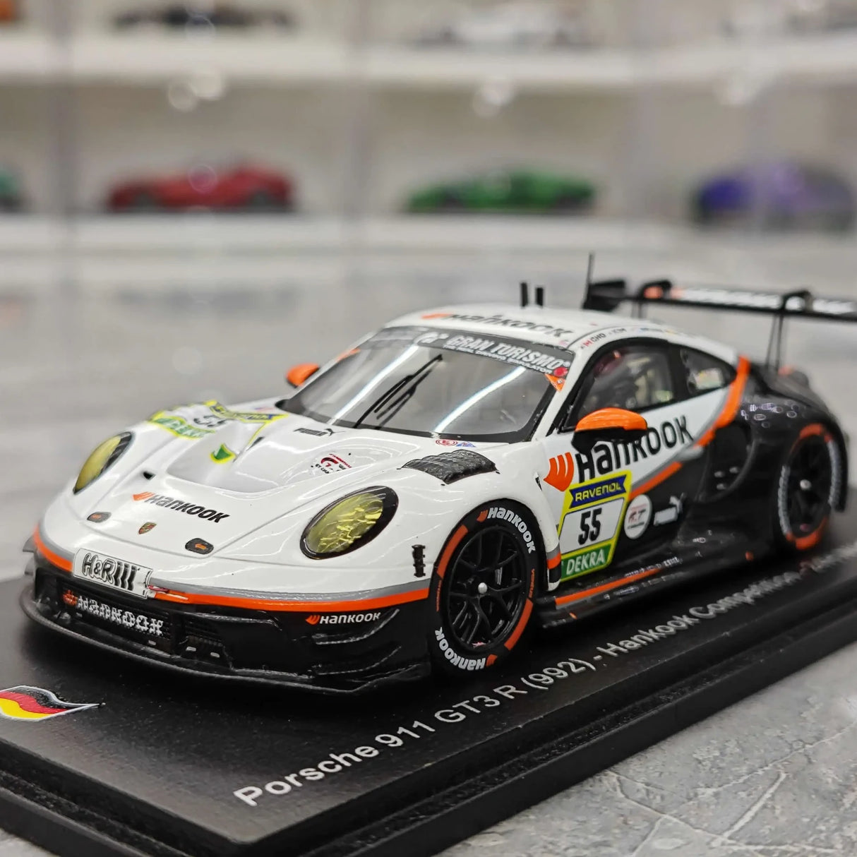 Porsche 2025 911 992 GT3 R Hankook Competition 9위 #55 1:43 24시간 뉘르부르크링 수지 수집 모델 Spark - 뷰 3