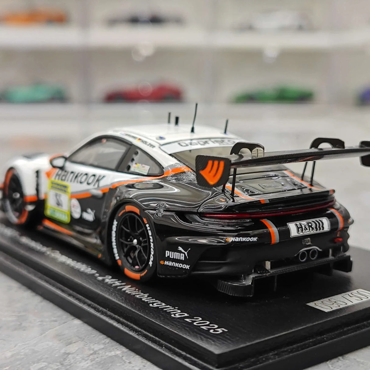 Porsche 2025 911 992 GT3 R 한국 대회 9위 #55 1:43 24시간 뉘르부르크링 수지 수집 모델 Spark - 뷰 6