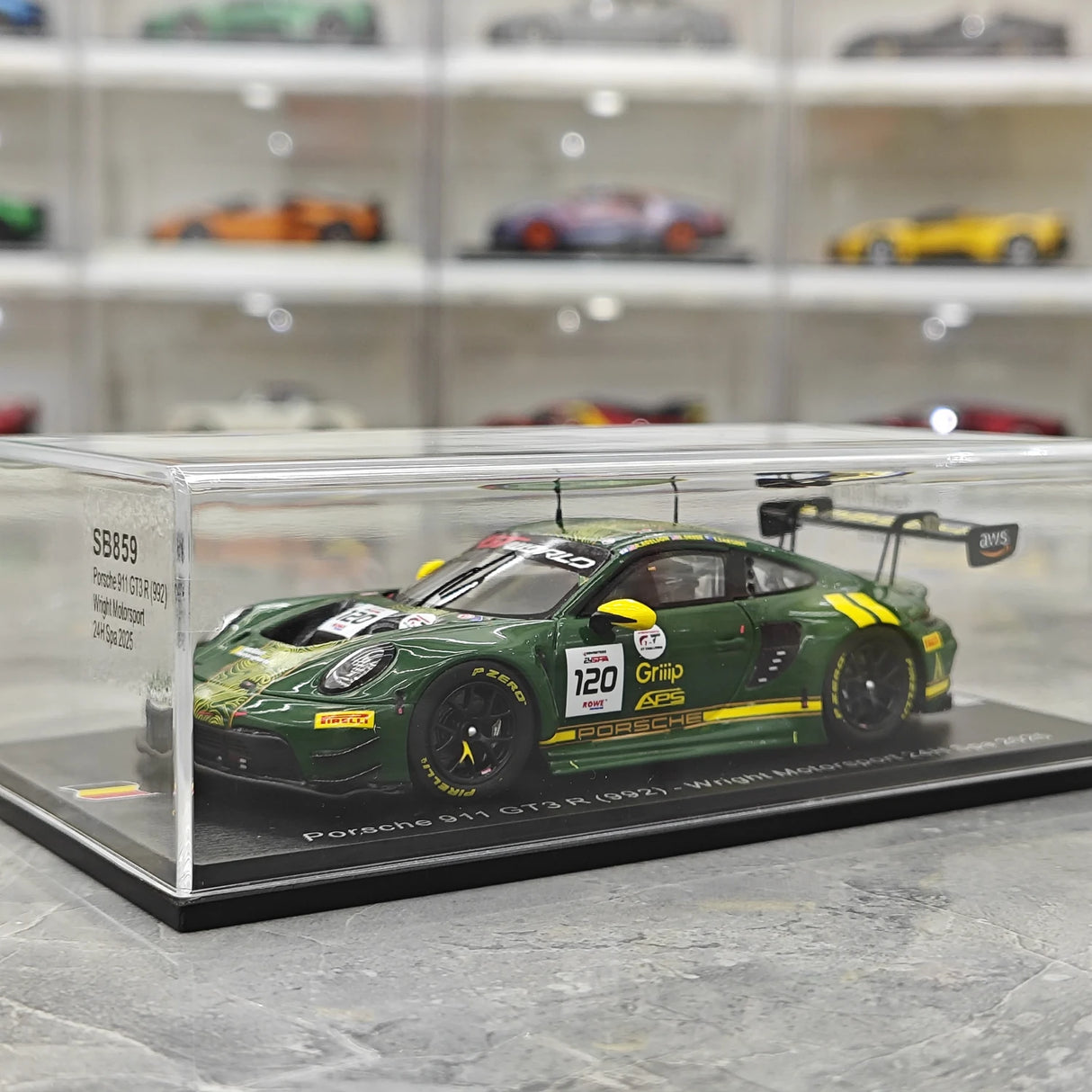 Porsche 2025 911 GT3 R 992 #120 ライト・モータースポーツ 24時間スパ 1:43 レジンコレクティブルモデル - ビュー12