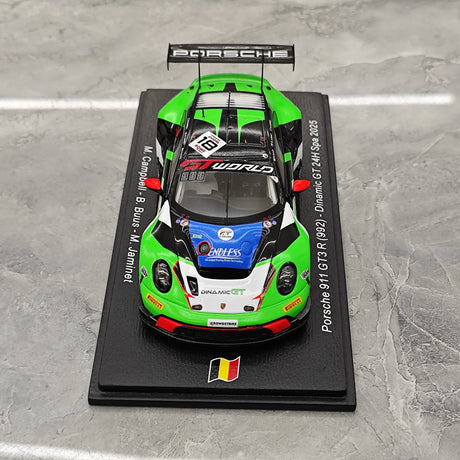 Porsche 2025 911 GT3 R 992 #18 Dinamic GT 24h Spa 1:43 hartsikeräilymalli – näkymä 2