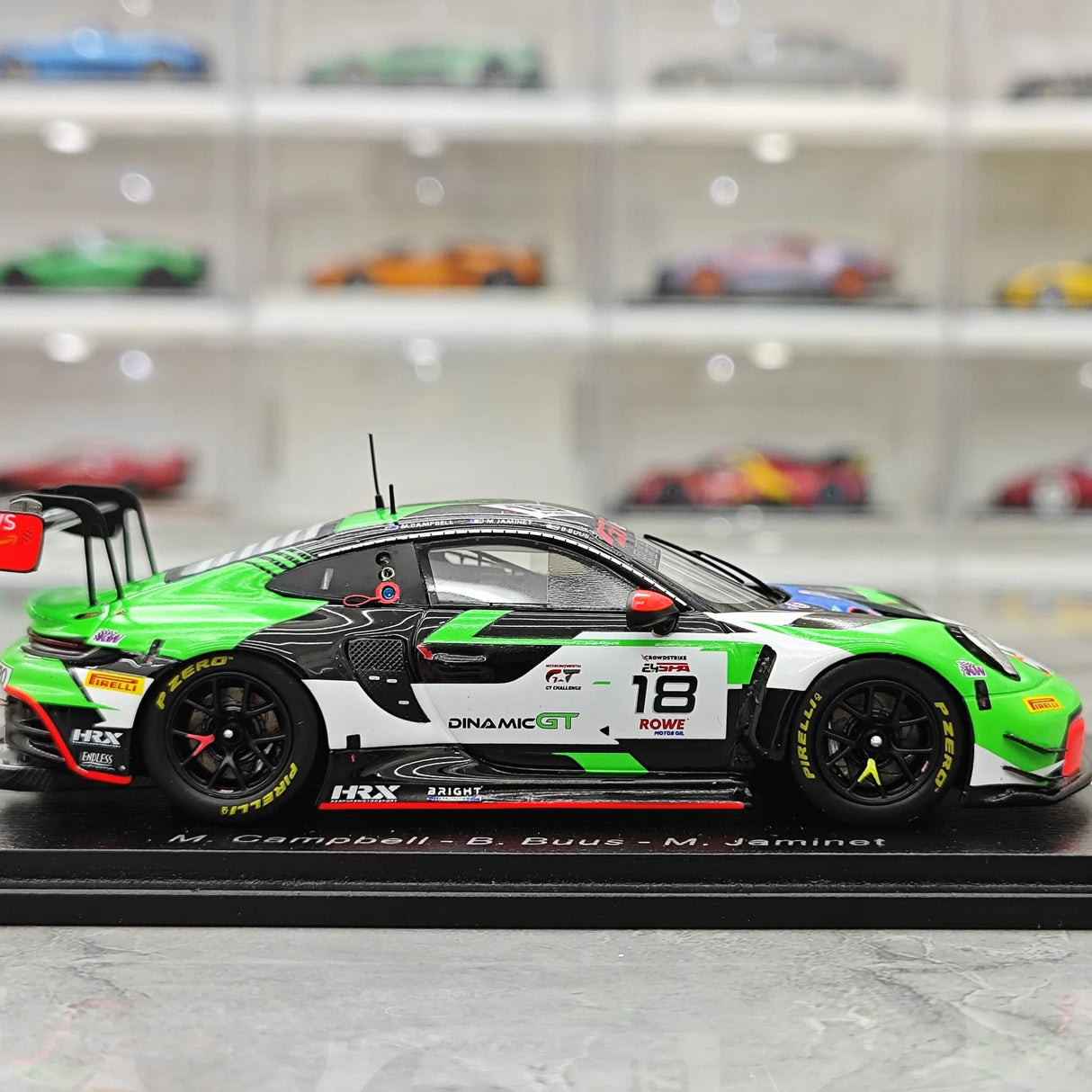Porsche 2025 911 GT3 R 992 #18 다이나믹 GT 24시간 스파 1:43 수지 수집 모델 - 뷰 9