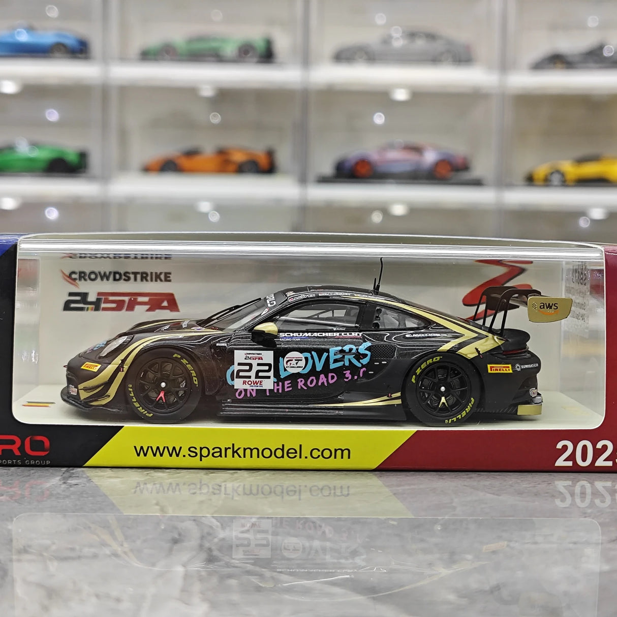 Porsche 2025 911 GT3 R 992 #22 Schumacher CLRT modelo colecionável de resina Spa 1:43 24h - ver 13
