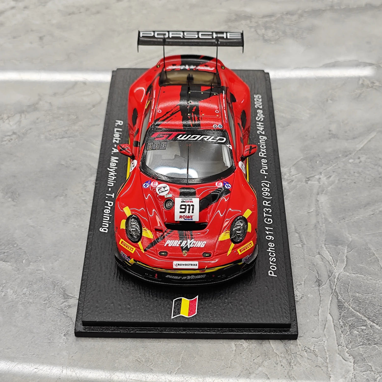 Porsche 2025 911 GT3 R 992 #911 퓨어 Rxcing 24시간 스파 1:43 수지 수집 모델 - 뷰 2