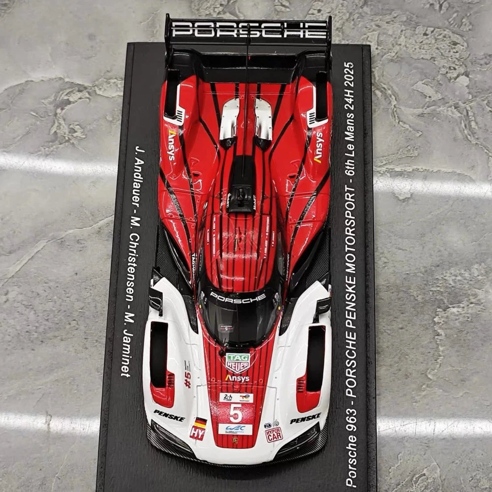 [Spark] 1:43 Porsche 2025 963 - Porsche Penske Motorsport - 6th Le Mans 24H Model Car Resin