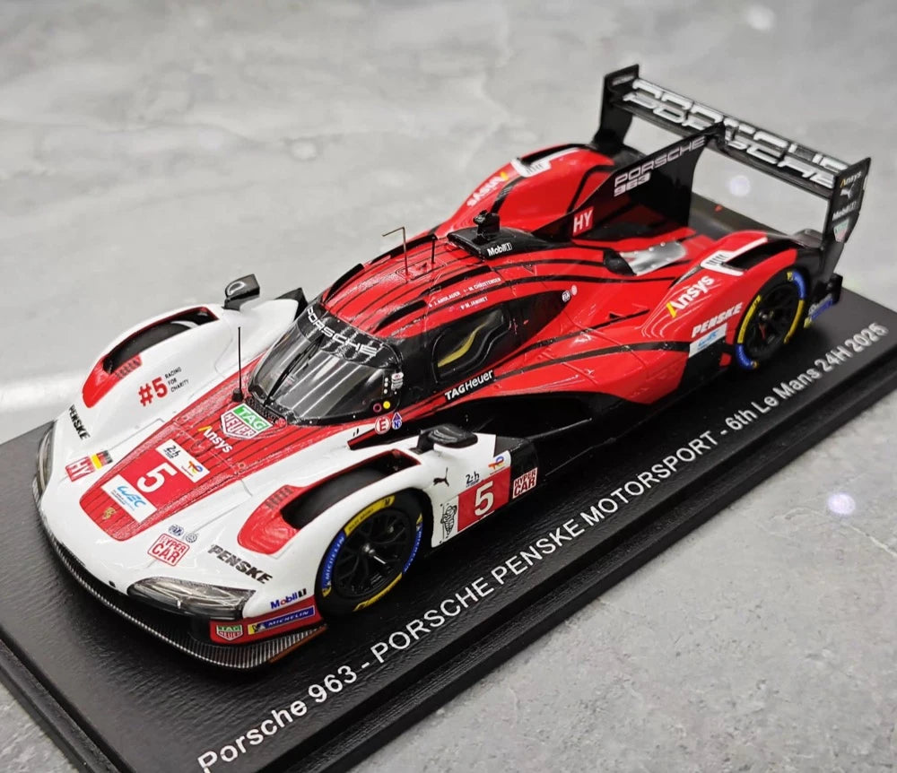[Spark] 1:43 Porsche 2025 963 - Porsche Penske Motorsport - 6th Le Mans 24H Model Car Resin
