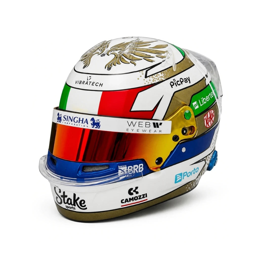[Spark] 1:5 Gabriel Bortoleto 2025 Italian GP Stake Kick Sauber F1 Helmet F1 Helmet