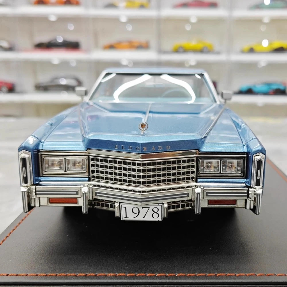 [Stamp Model] 1:18 Cadillac 1978 Eldorado Biarritz Coupe Blue Model Car Resin