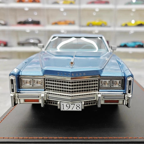 [Stamp Model] 1:18 Cadillac 1978 Eldorado Biarritz Coupe Blue Model Car Resin