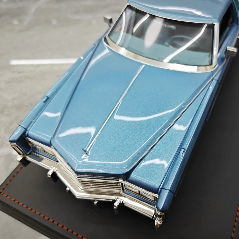 [Stamp Model] 1:18 Cadillac 1978 Eldorado Biarritz Coupe Blue Model Car Resin