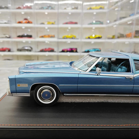 [Stamp Model] 1:18 Cadillac 1978 Eldorado Biarritz Coupe Blue Model Car Resin