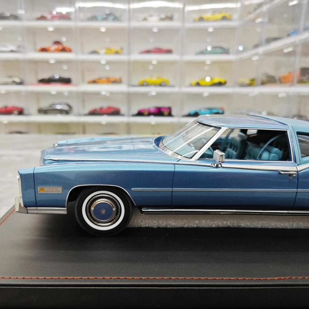 [Stamp Model] 1:18 Cadillac 1978 Eldorado Biarritz Coupe Blue Model Car Resin
