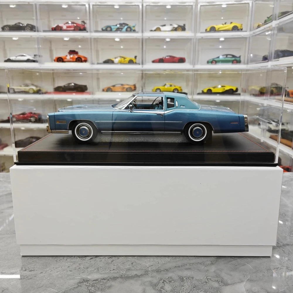 [Stamp Model] 1:18 Cadillac 1978 Eldorado Biarritz Coupe Blue Model Car Resin