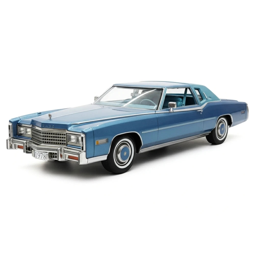 [Stamp Model] 1:18 Cadillac 1978 Eldorado Biarritz Coupe Blue Model Car Resin
